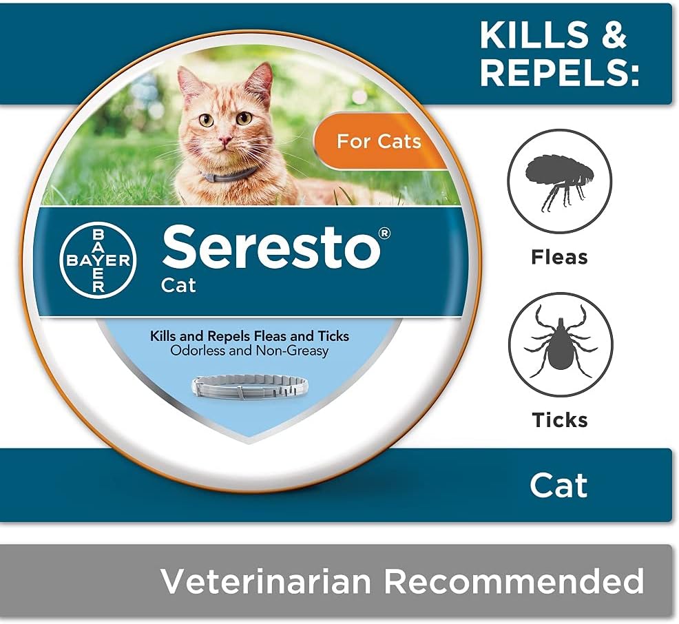Flea and Tick Collar for Cats, 8-month, Pack of 2 W7763
