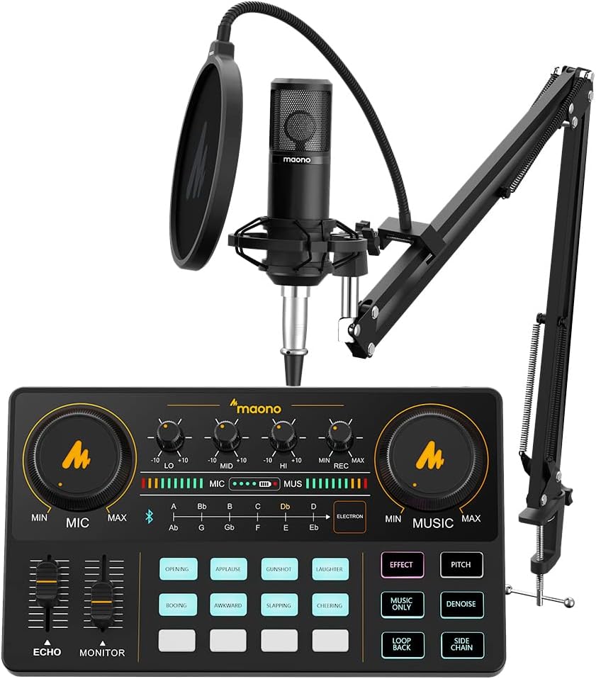 Portable All-In-One Podcast Production Studio with 25mm Large Diaphragm Microphone O6597