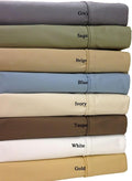 White Cotton Blend Sateen Sheets, Deep Pocket, 4 Piece, Cal King, Pack of 2 M121