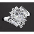 Interlocking 2.50 CT Pear Diamond Engagement Ring, 14K White Gold - Size 6.5 O804431