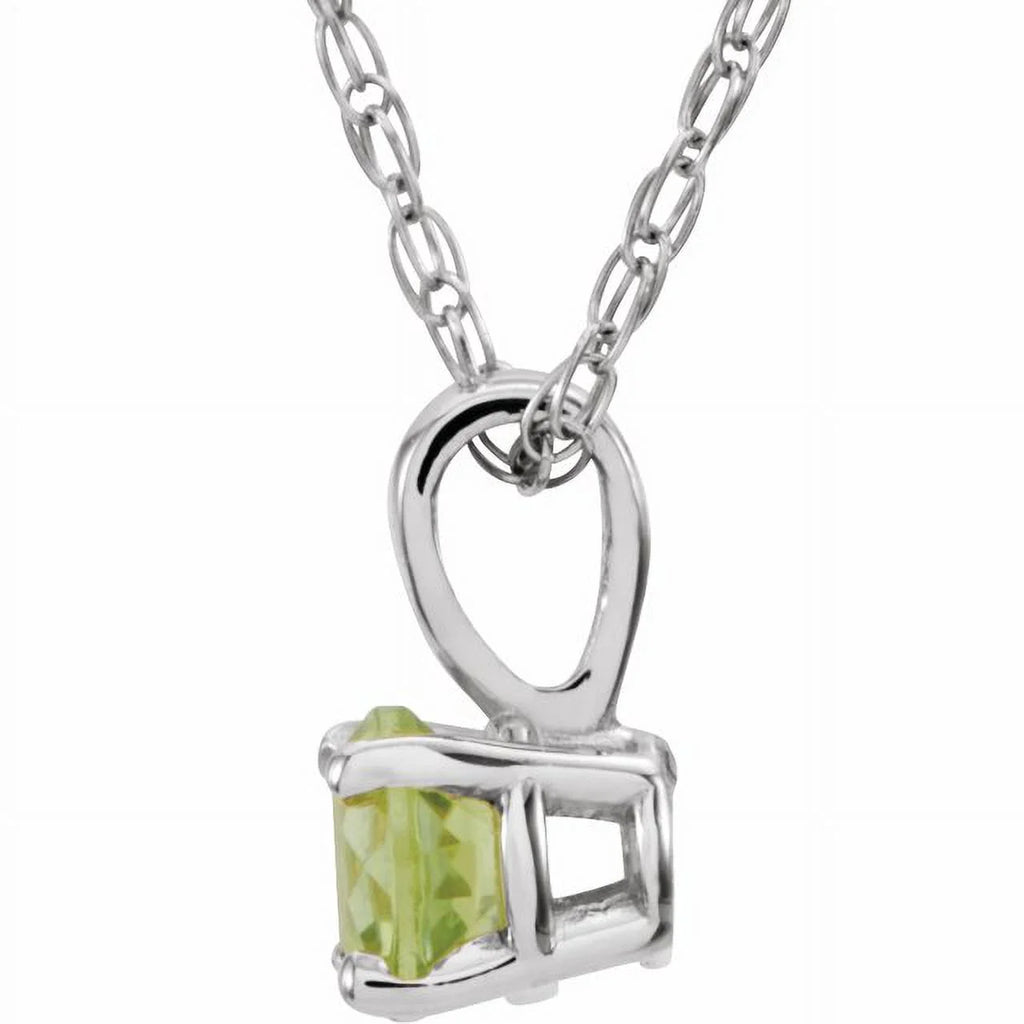 Imitation Peridot Solitaire 14" Necklace L198