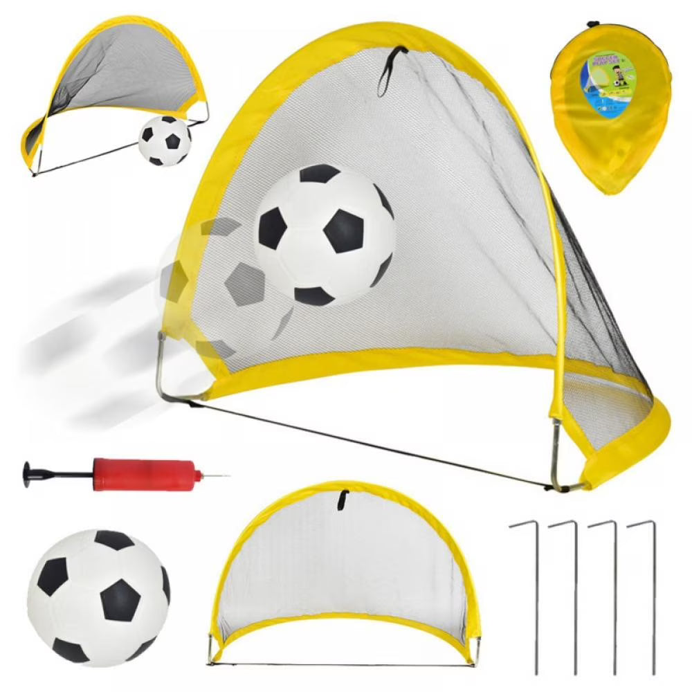 Pop Up Soccer Goals Set of 2 with Ball, Carry Case and Training Cones K43585