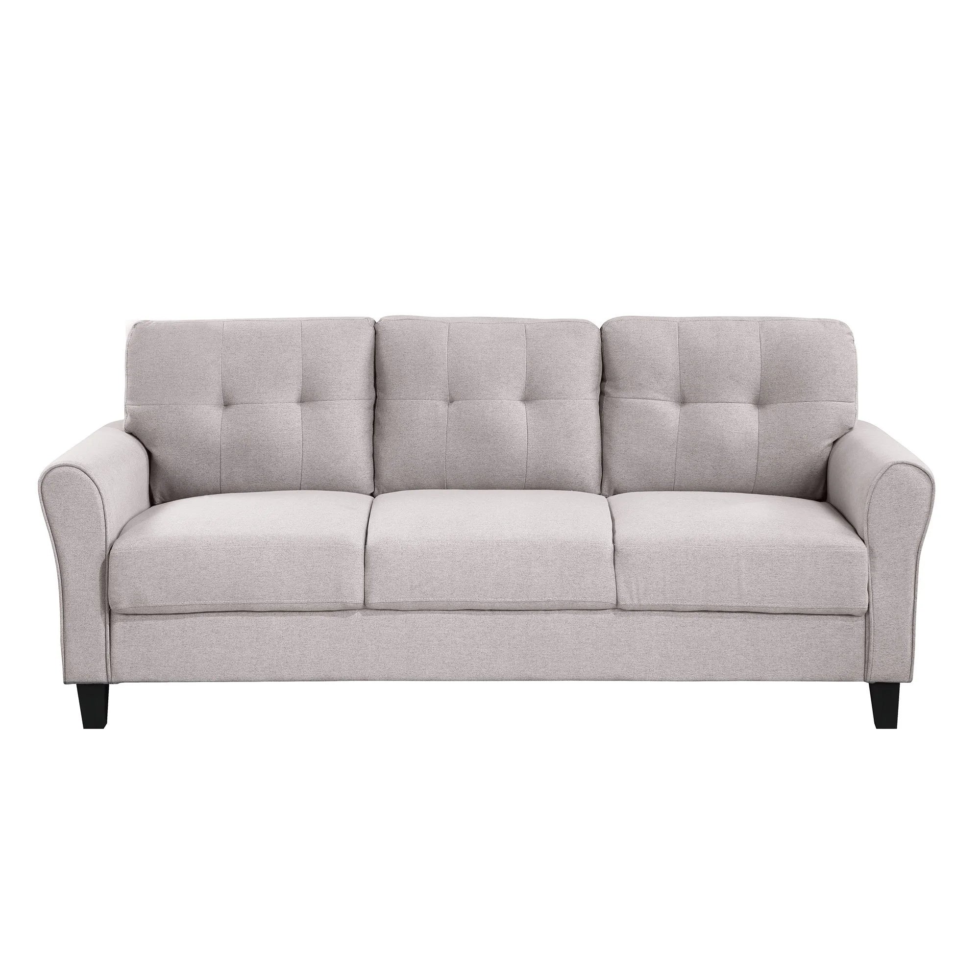 Light Grey Linen 3-Seat Sofa S855458