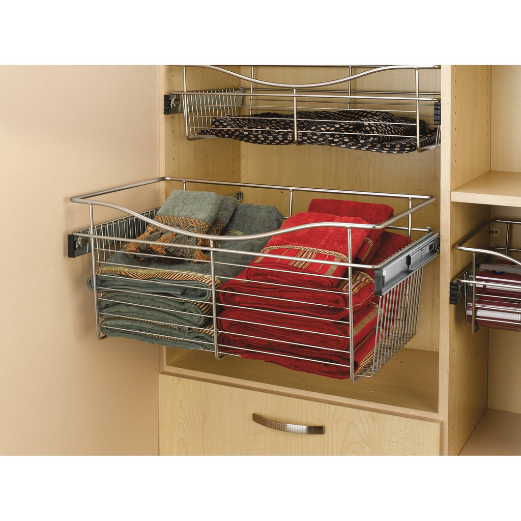 Satin Nickel Closet Pull-Out Basket Y21298