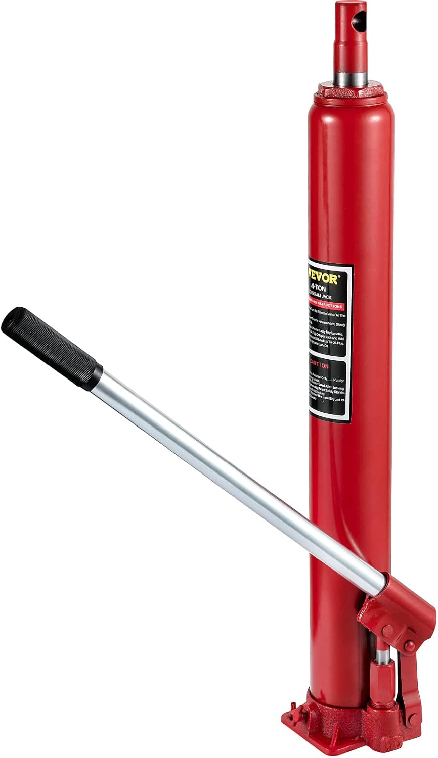 Hydraulic Long Ram Jack, 4 Tons Capacity, Red, Pack of 2 A4561