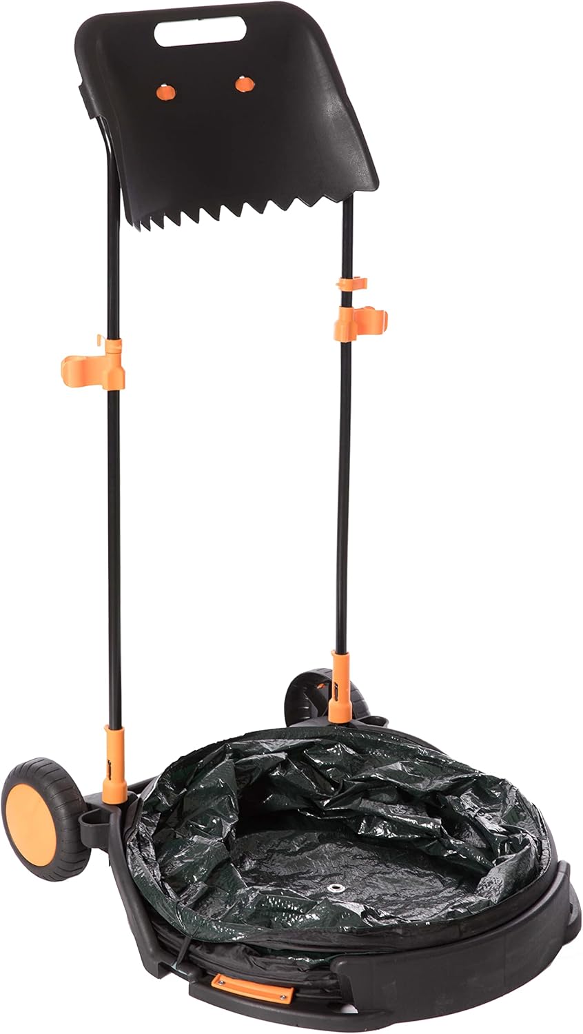 Green Garden Cart and Leaf Collector with Hand Leaf Rakes E366099