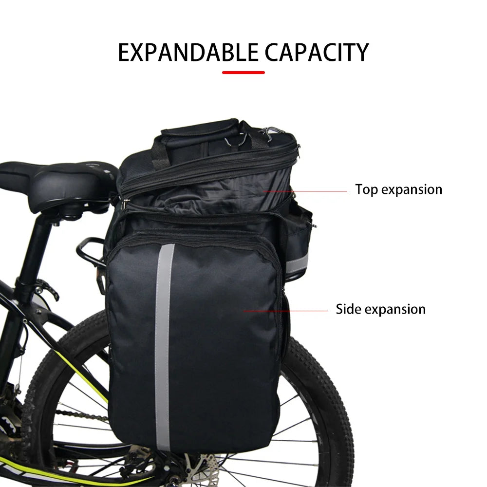 Rear Seat Bag Expandable MTB Bike Rack Bag with Rain Cover N59374