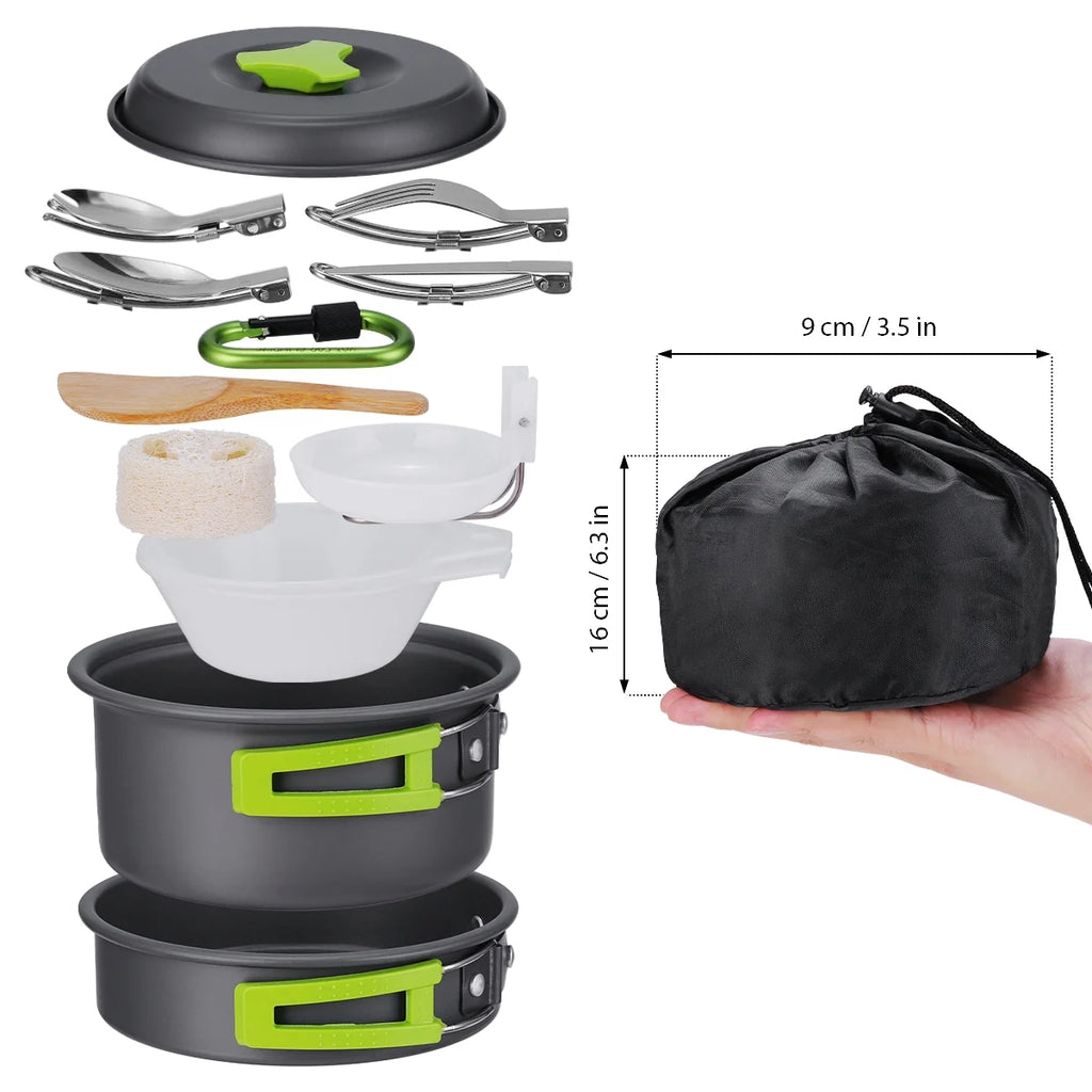 15 Pcs Non Stick Camping Cookware Set U723675