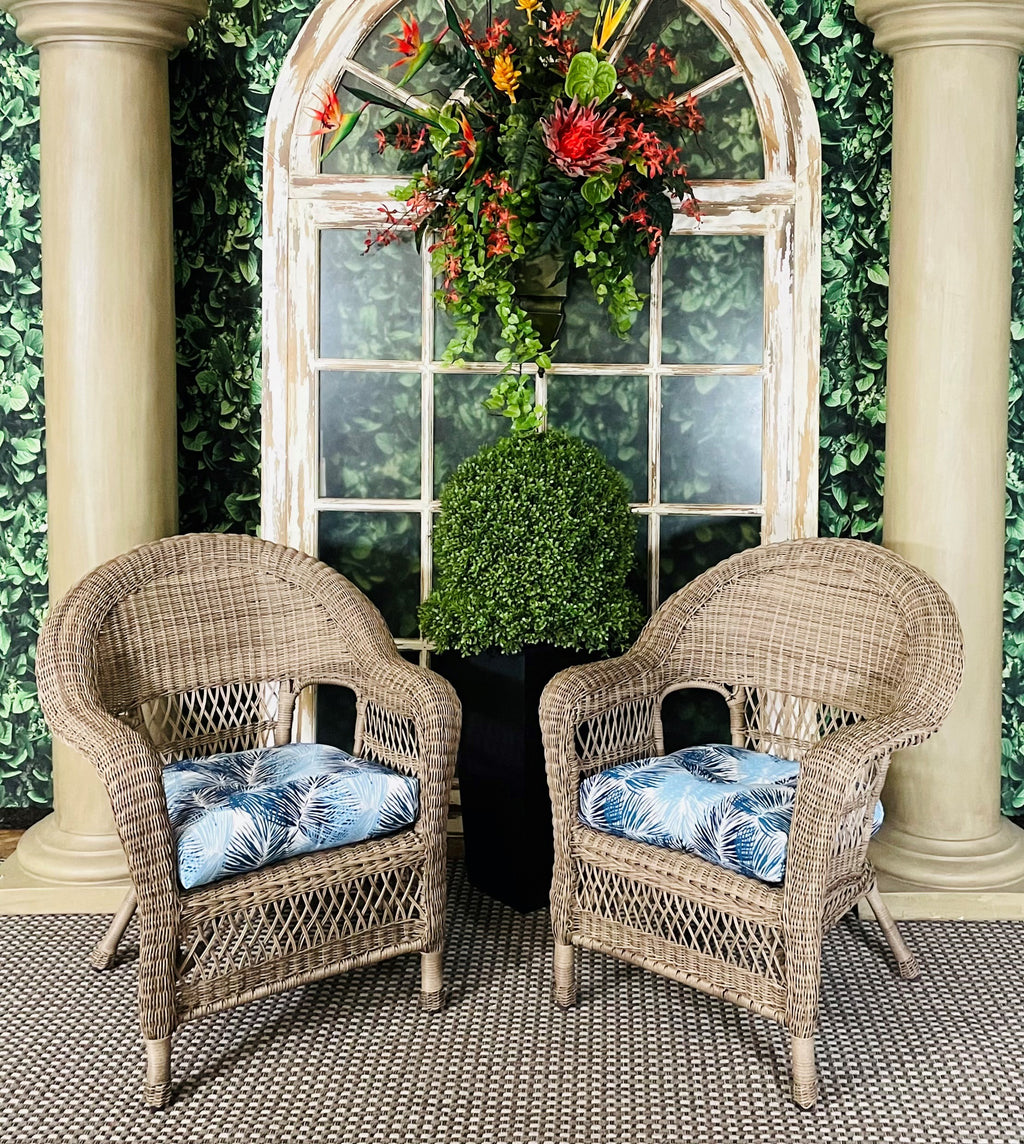 Indigo Blue Outdoor Seat Cushion Set of 2 J430290