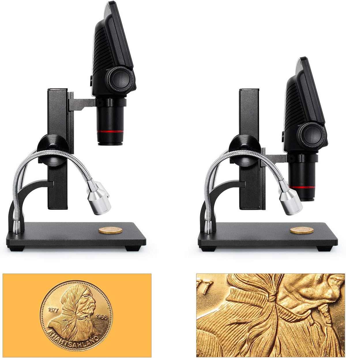 USB Digital Microscope 260X Magnification with 5'' 1080P LCD Display K3966