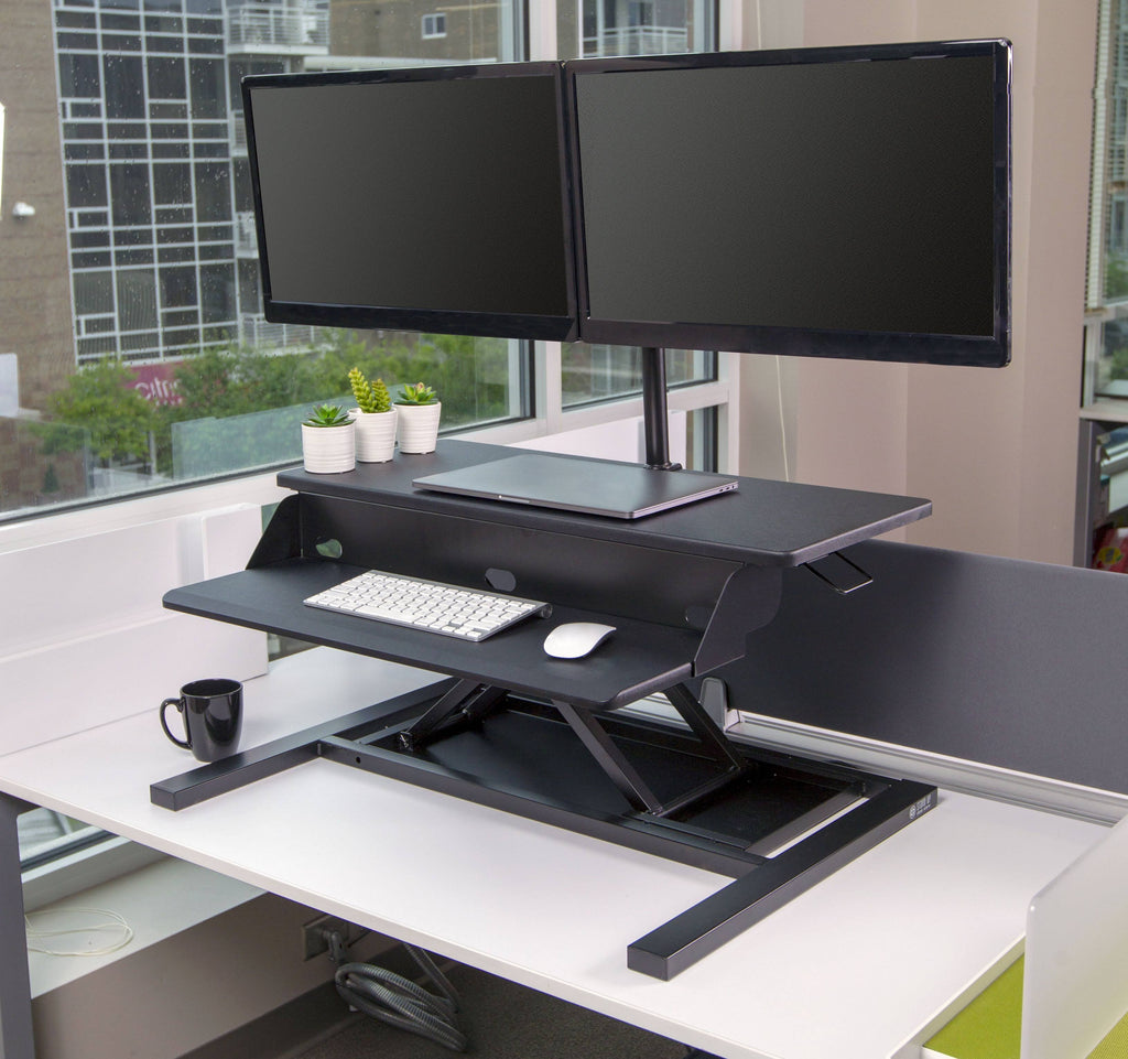 Adjustable Standing Desk Converter with Dual M I6446