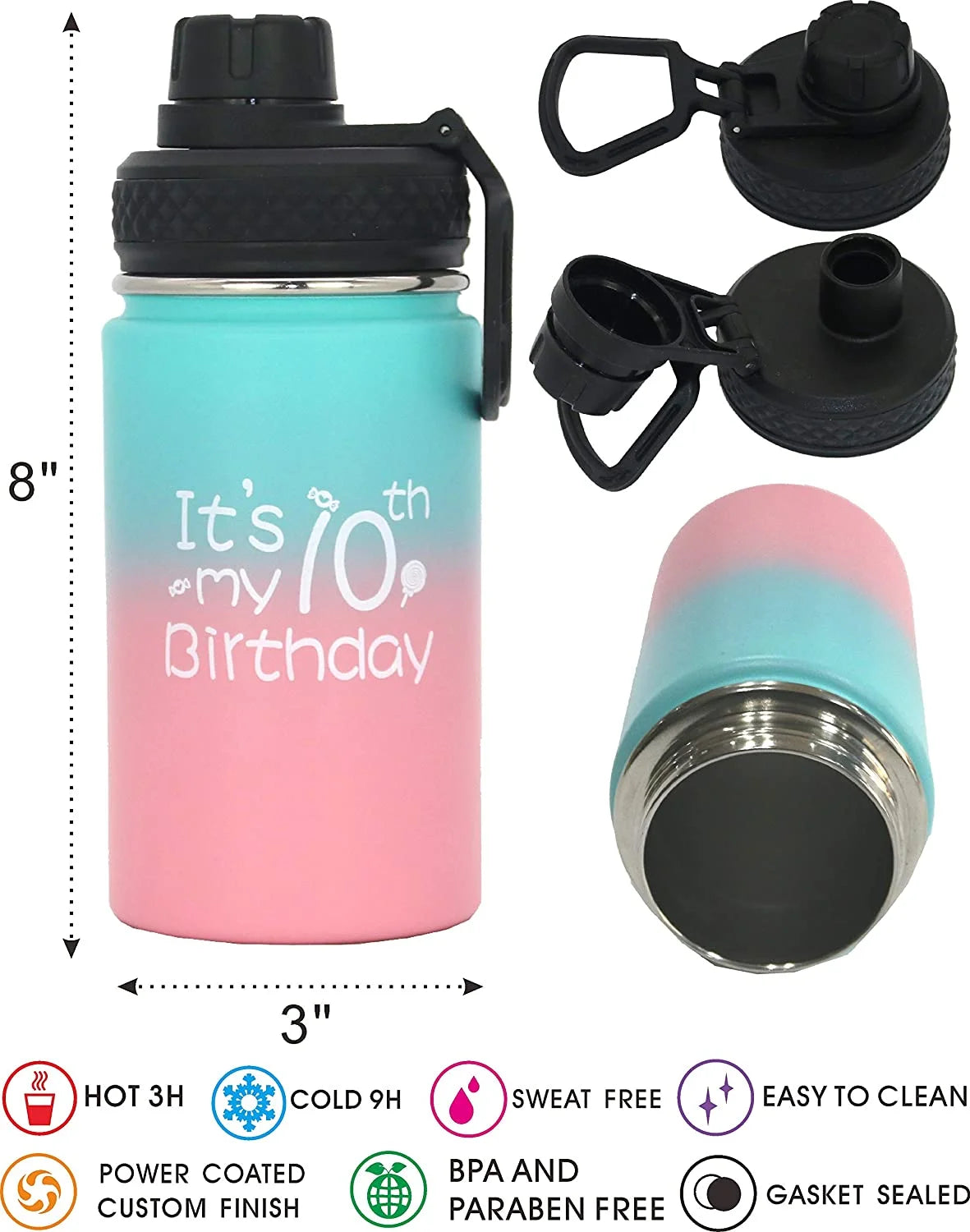 10th Birthday Water Bottles Y911