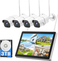 1080P Wireless Security Camera System with 3TB Hard Drive, 8 Channel, 4pcs Outdoor WiFi IP Cameras X1557