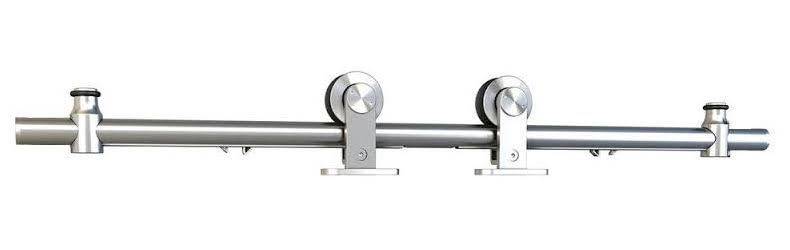 Stainless Steel Sliding Barn Door Hardware Kit, Soft Close D44431