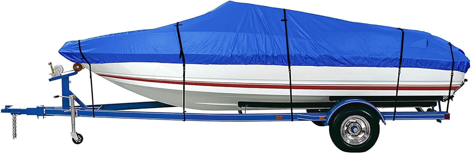 Trailerable Boat Cover 14'-16' Waterproof Heavy Duty Marine Grade Canvas Pack of 2 N674615