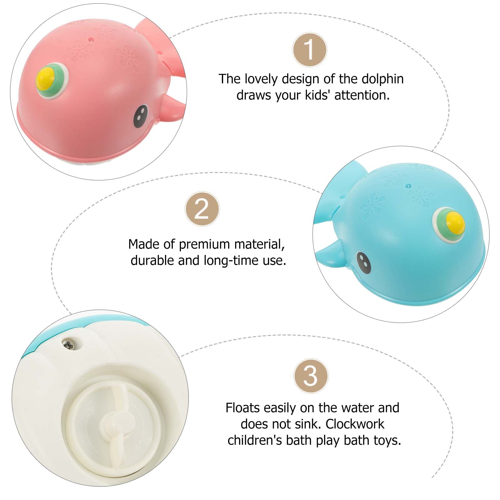 2 Pcs Wind-up Bathtub Toys R583401