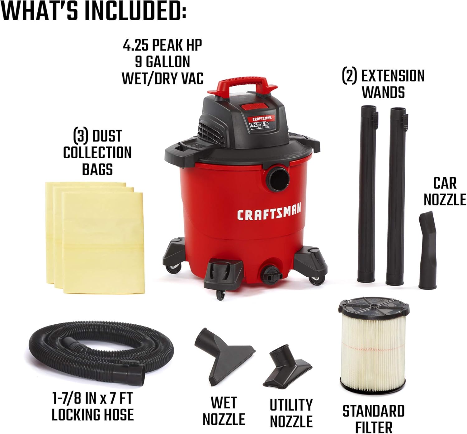 9 Gallon 4.25 Peak HP Wet/Dry Vac G81641