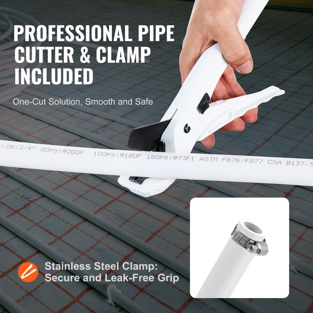 3/4” x 100ft White PEX-B Tubing with Pipe Cutter H194241