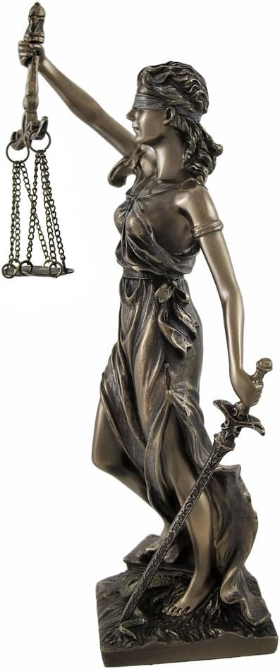 Bronzed La Justicia Statue 8 Inches High B443