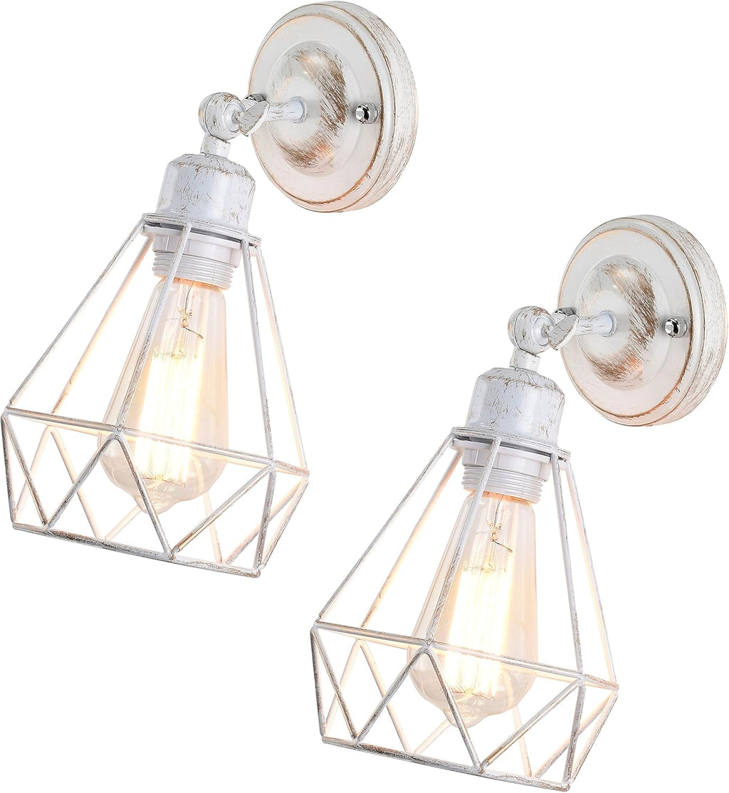 Black Wall Sconces Set of Two Metal Cage M50536