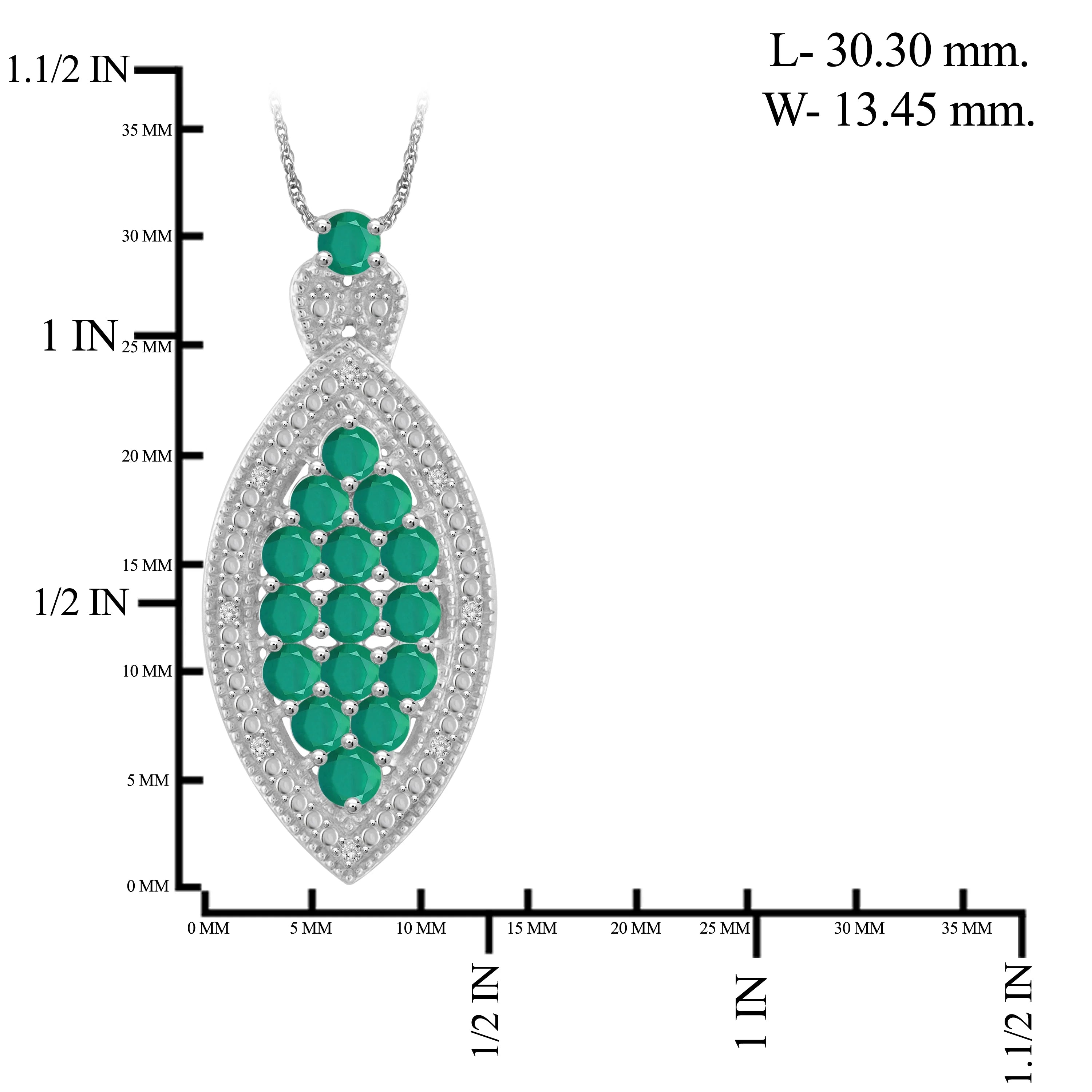 Emerald And White Diamond Accent Sterling Silver 3-Piece Jewelry Set Z399