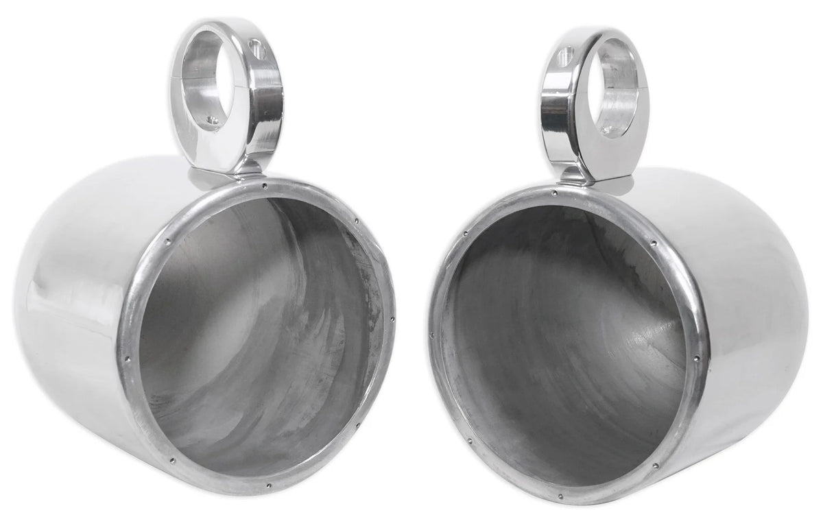 8” Polished Silver Aluminum Wakeboard Tower Speaker Enclosures O6977