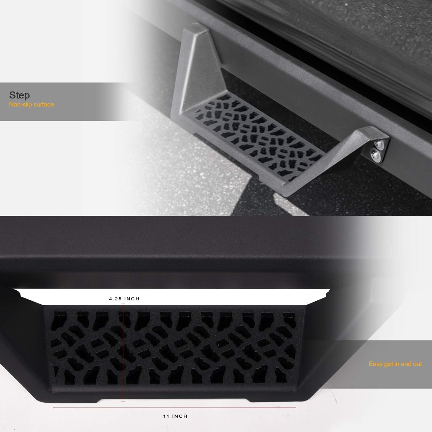 Matte Black Side Nerf Bars Running Boards L89600