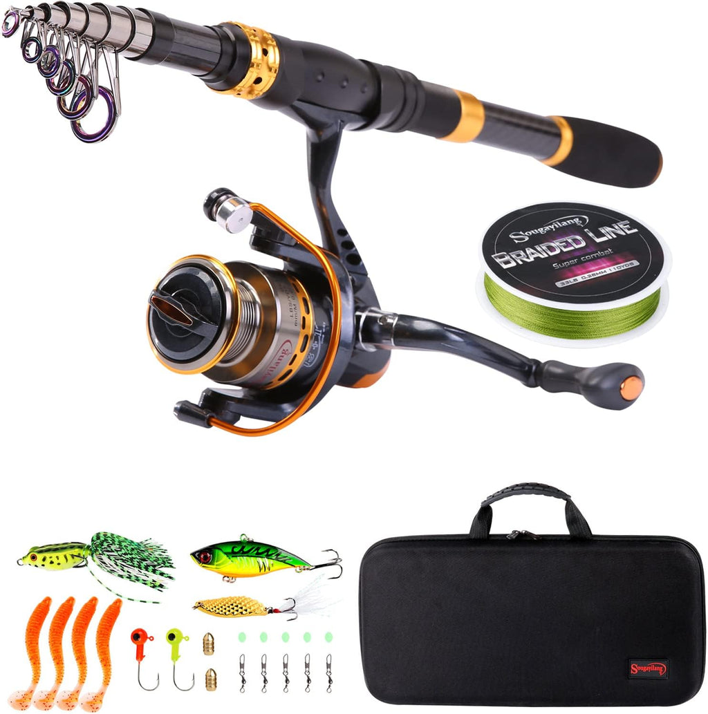 Carbon Fiber Telescopic Fishing Rod with Spinning Reel K8720