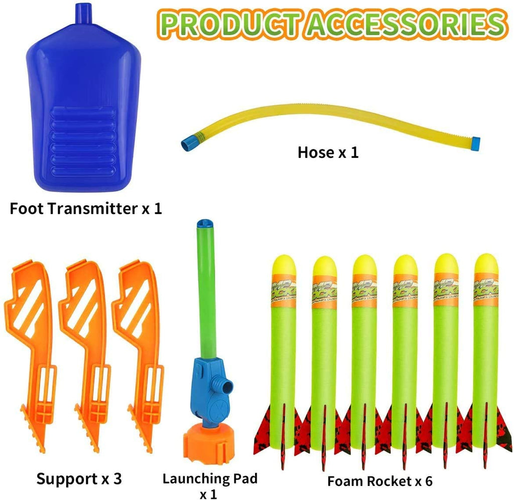 6 Foam Rockets Toy Air Rocket Launchers Glow in the Dark A15210