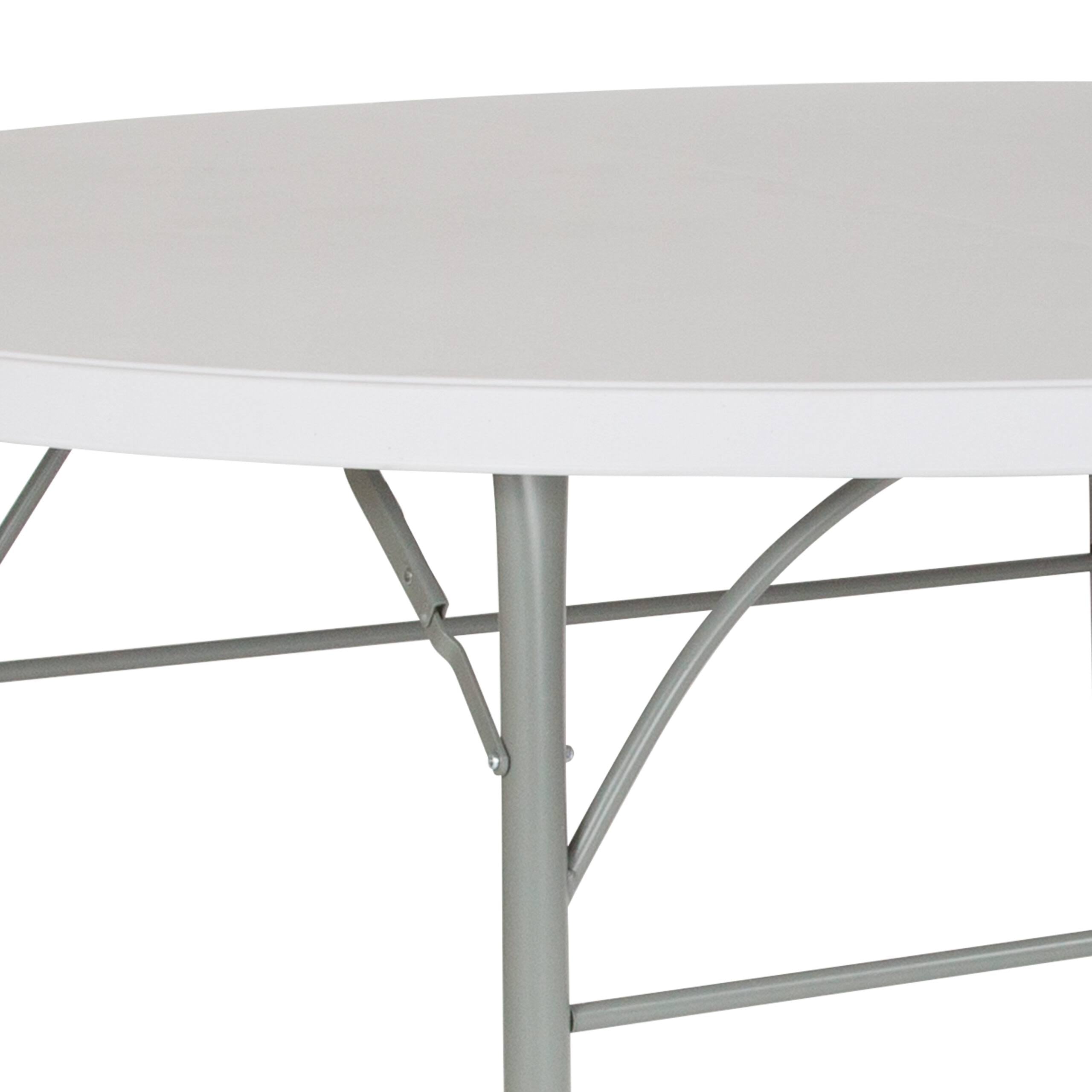 6-Foot Round Bi-Fold Granite White Plastic Folding Table A111459