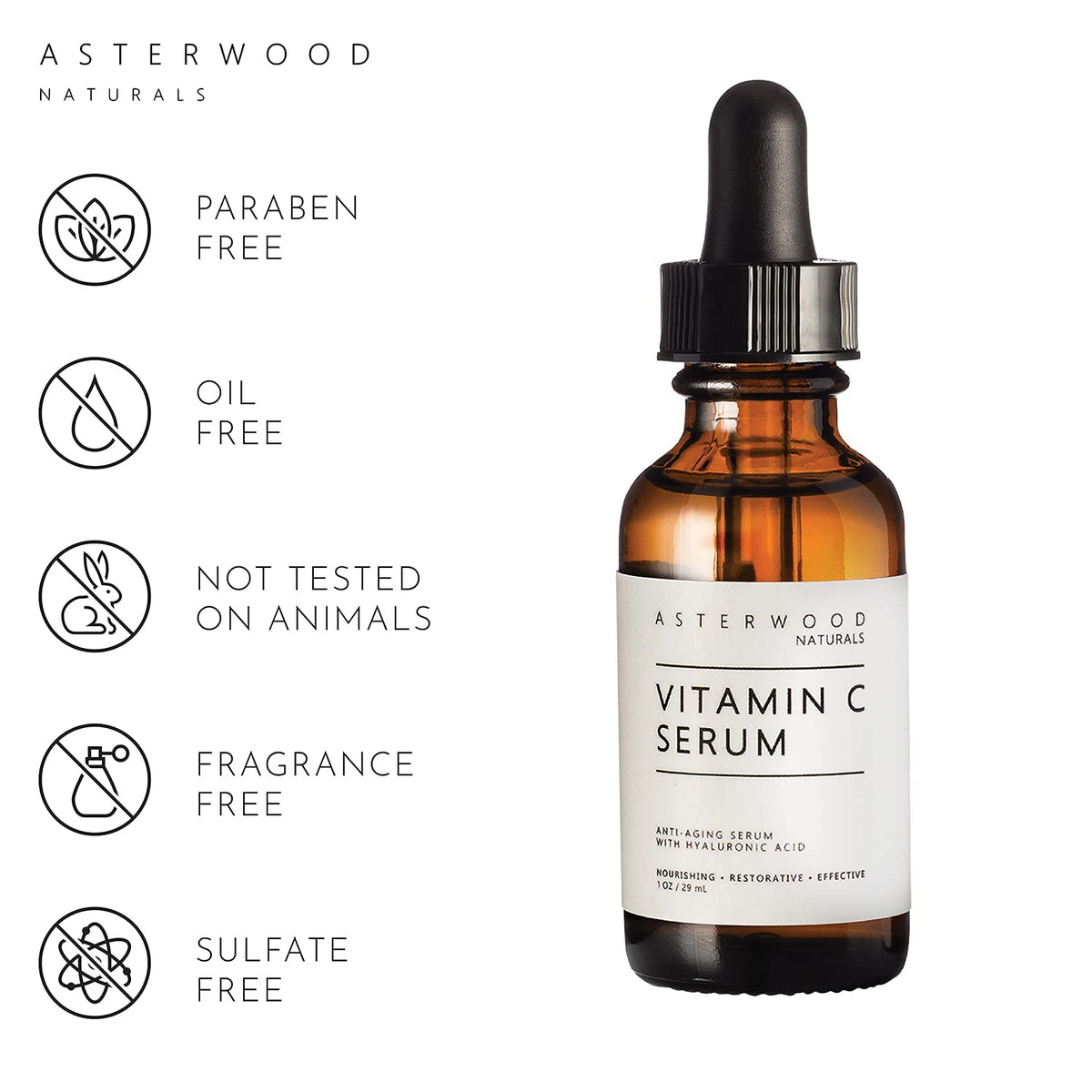 Face Serum Vitamin C with Hyaluronic Acid, 8 oz Pack of 2 J9213