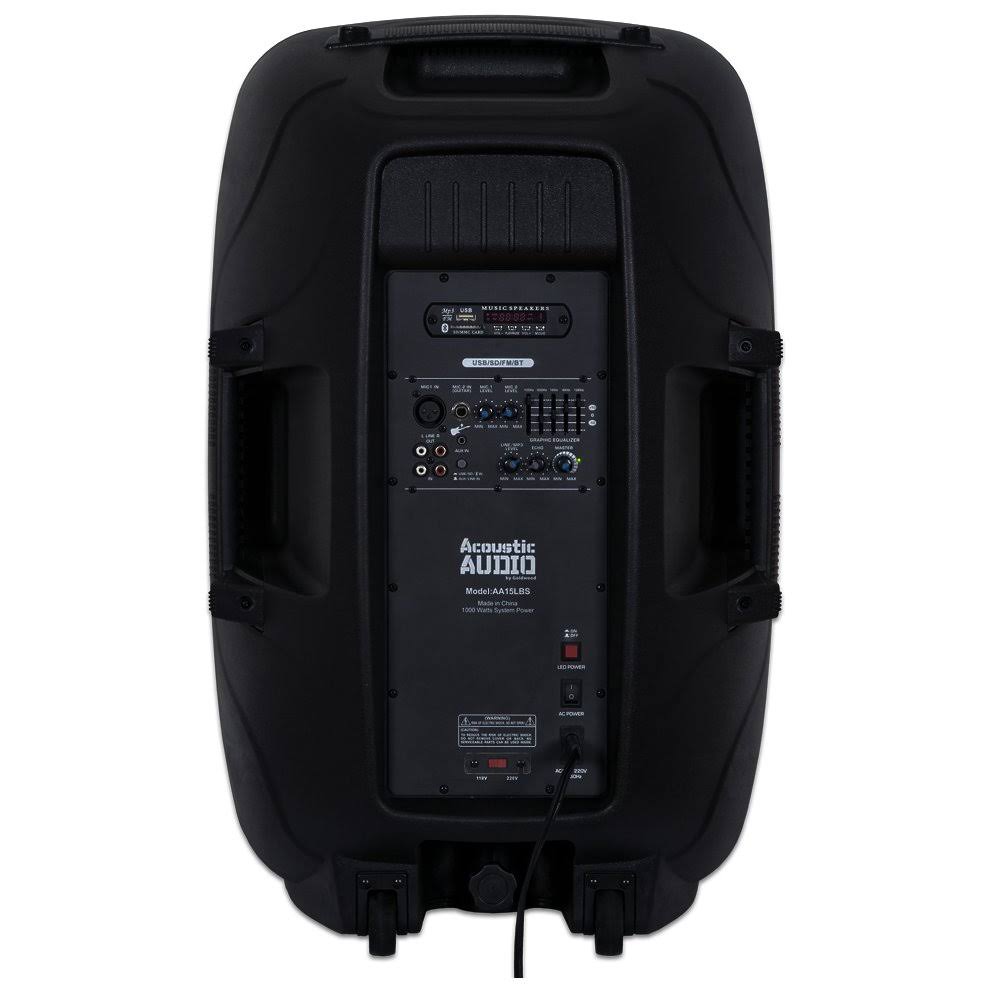 Powered 15x22 Bluetooth LED Speakers with Mics and Stands G3427