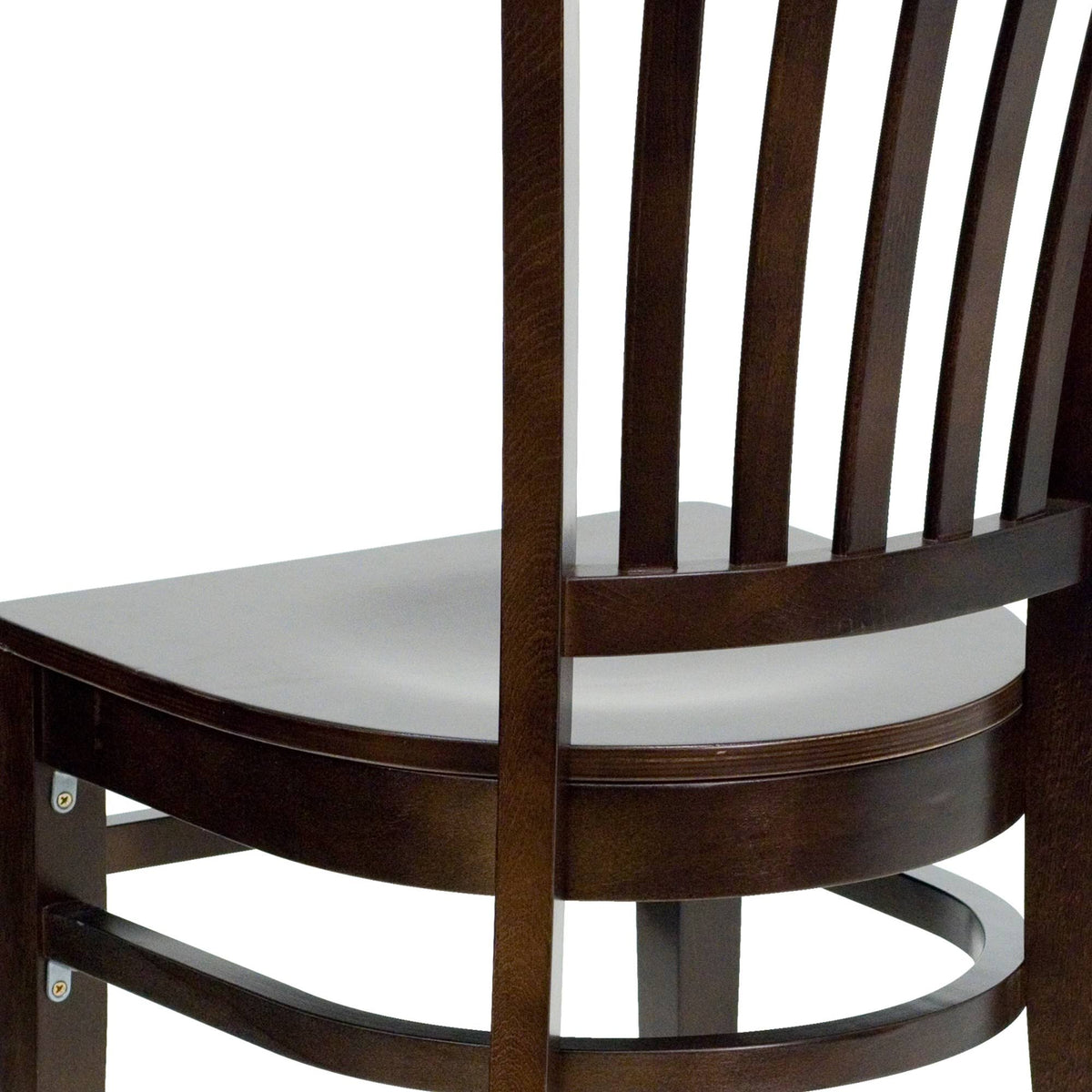 Vertical Slat Back Walnut Wood Restaurant Chair K91618
