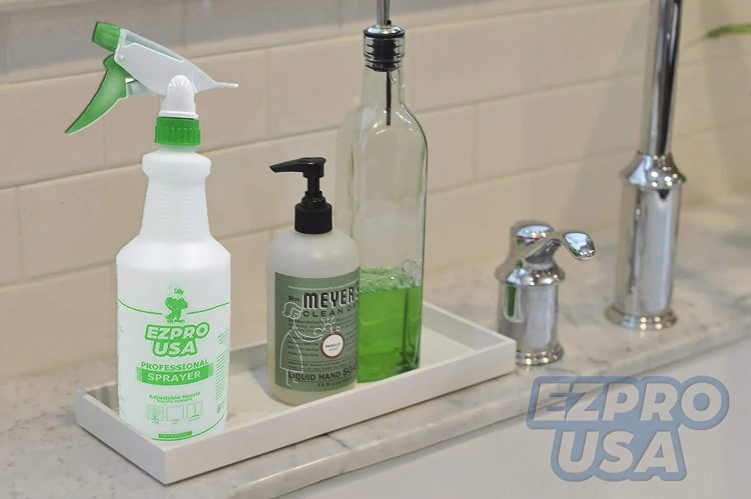 Green 24 oz Empty Plastic Spray Bottle 4 Pack Y323