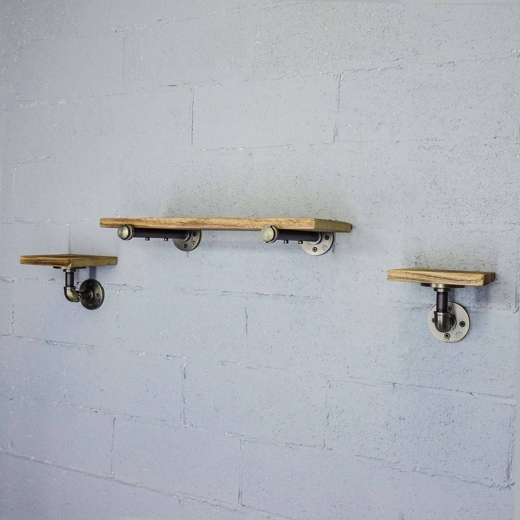Set of 3 Farmhouse Industrial Wall Shelf T81806