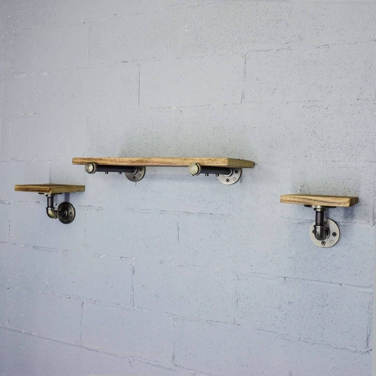 Set of 3 Farmhouse Industrial Wall Shelf T81806