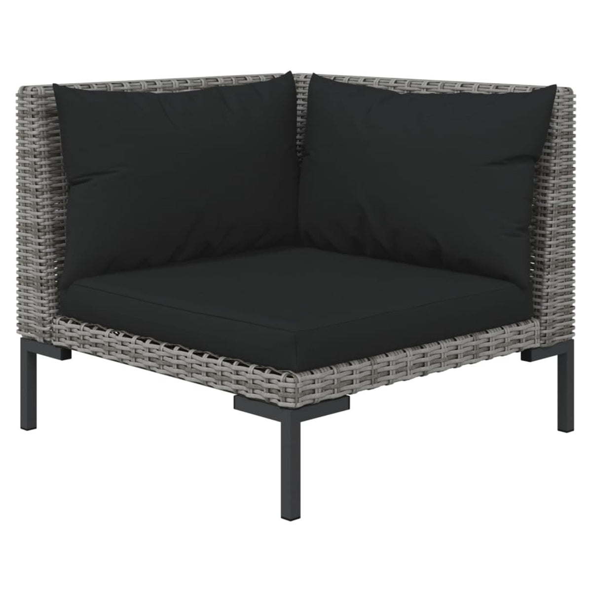 9 Piece Patio Set with Cushions Poly Rattan Dark Gray Z828943