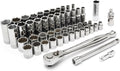 57 Pc 3/8" Drive 6 and 12 Point Standard & Deep SAE/Metric Mechanics Tool Set O363617