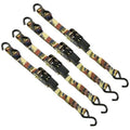 4 Pc. 1" x 8' x 1,000 lbs Ratchet Tie Downs with S-Hooks O71253