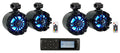 Marine Bluetooth Receiver with 4 Black 6.5" LED Tower Speakers P6279