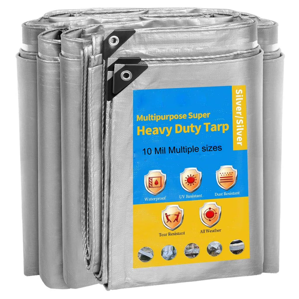 10 Mil Waterproof Poly Tarp Cover 6*10ft J701097