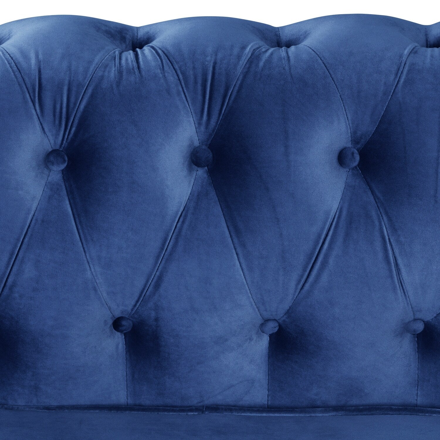 Tufted Velvet-upholstered Chesterfield Armchair Blue B705338