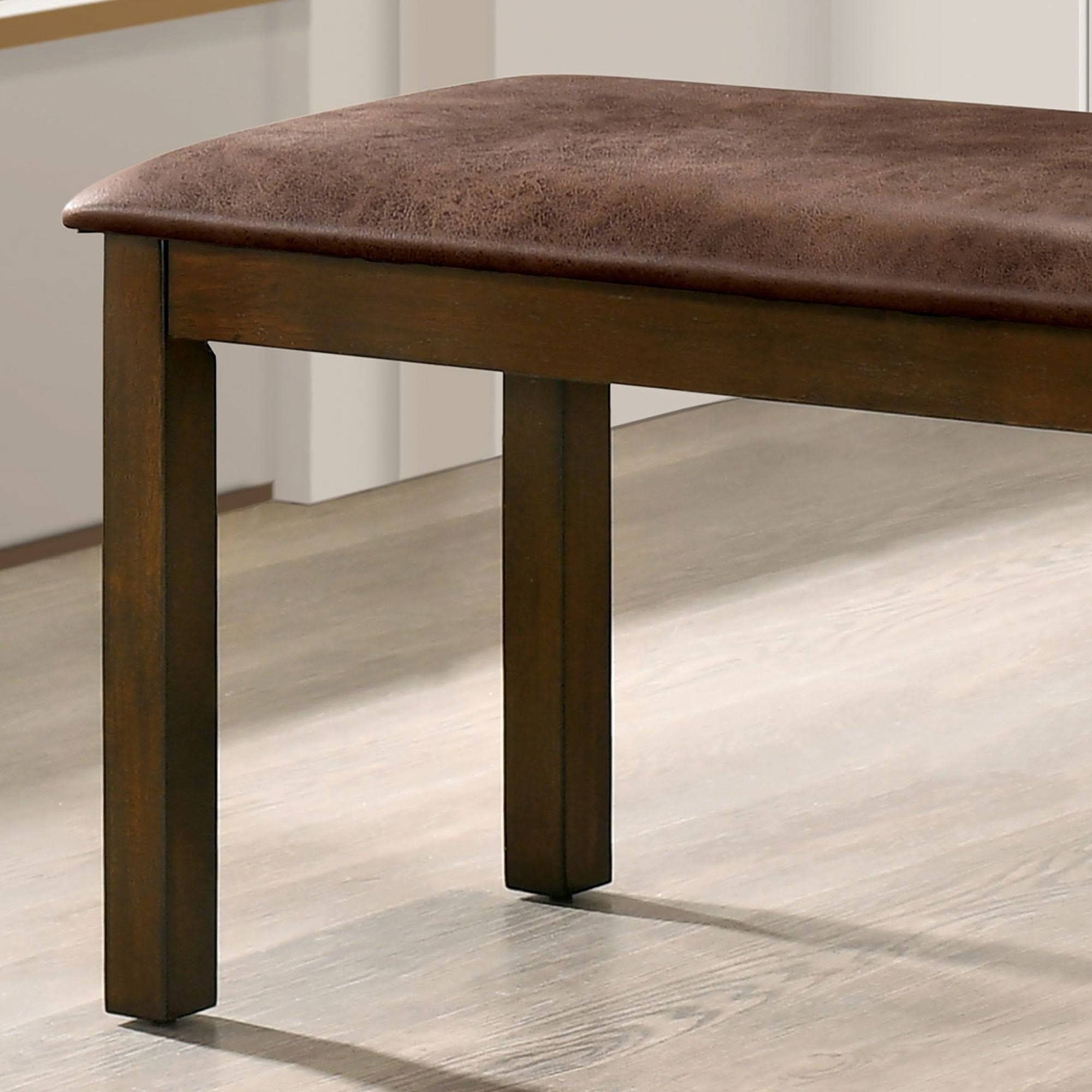 Transitional Brown Padded Bench W2572