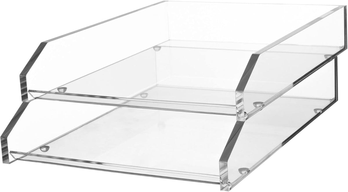Acrylic Monitor Stand with Keyboard Storage, Clear, Pack of 2 Z665