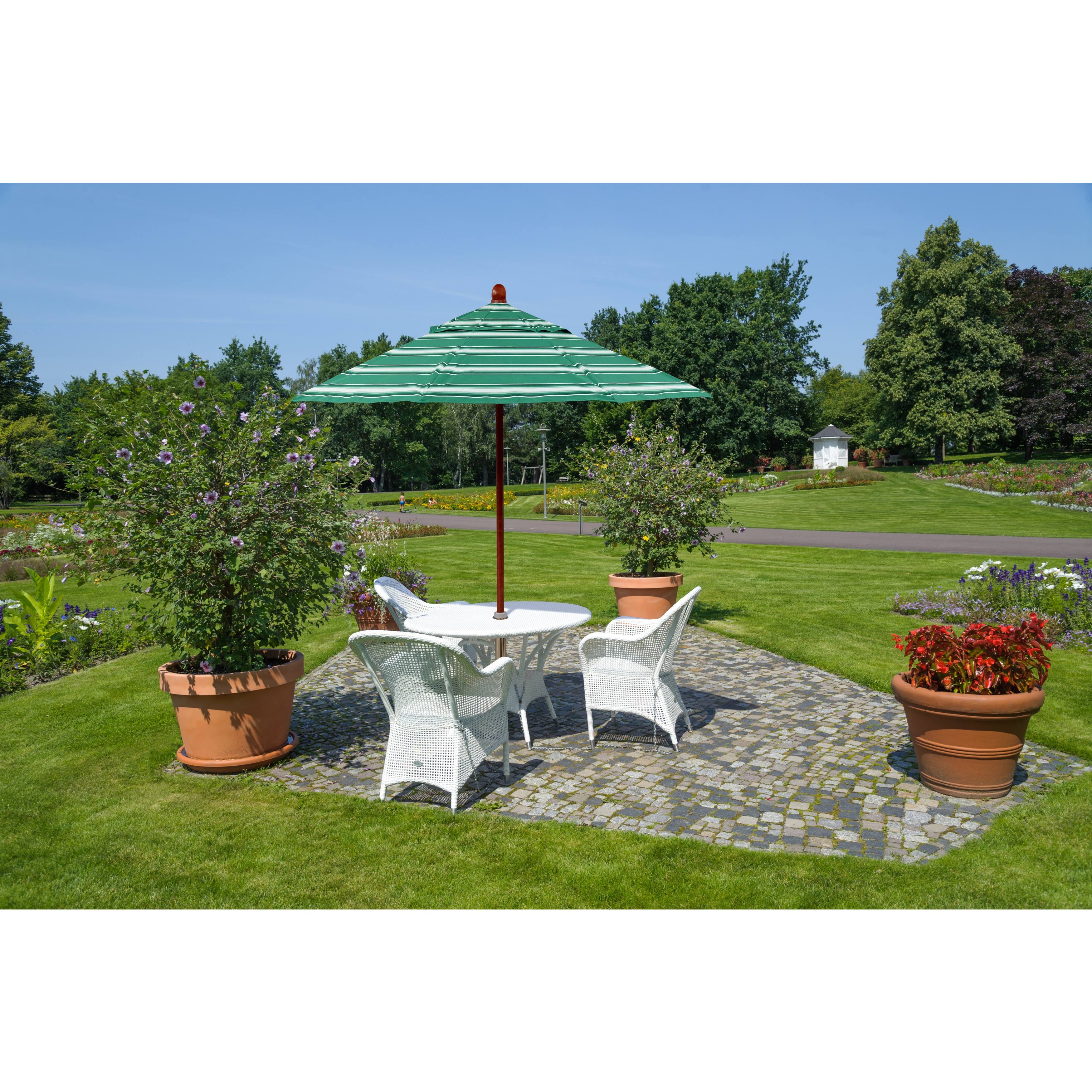 Pacifica Pacific Blue 9 Wood Market Umbrella N346