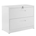 White 2 Drawer Metal Lateral File Cabinet K6570