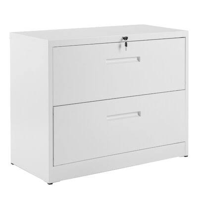 White 2 Drawer Metal Lateral File Cabinet K6570
