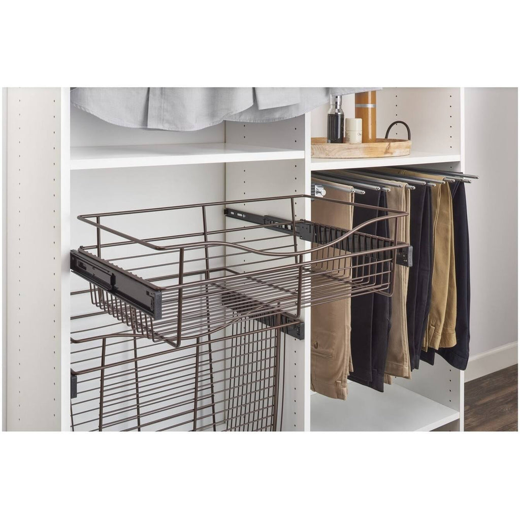 Satin Nickel Closet Pull-Out Basket Y21298