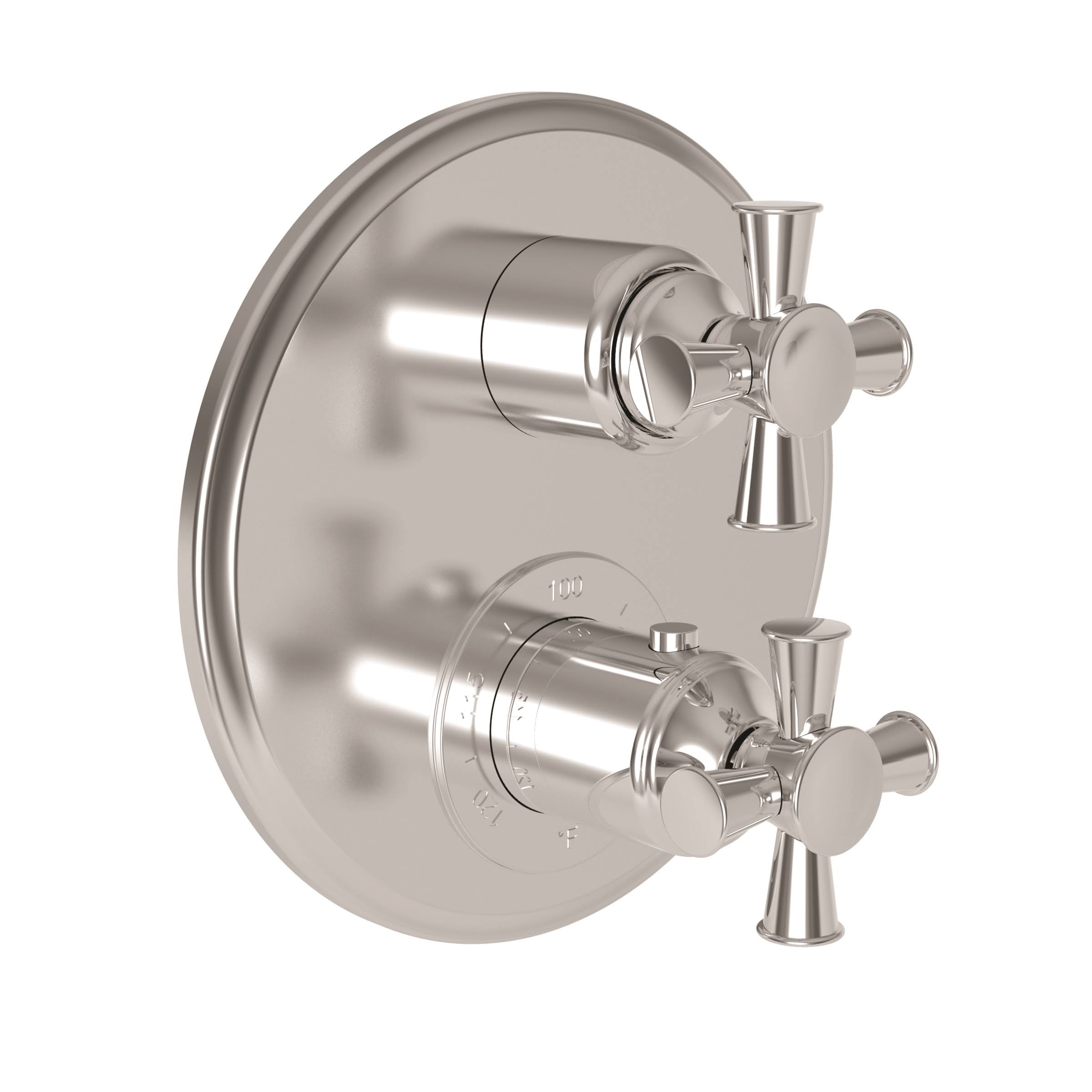 Polished Brass Round Thermostatic Trim Plate with Handle K24631