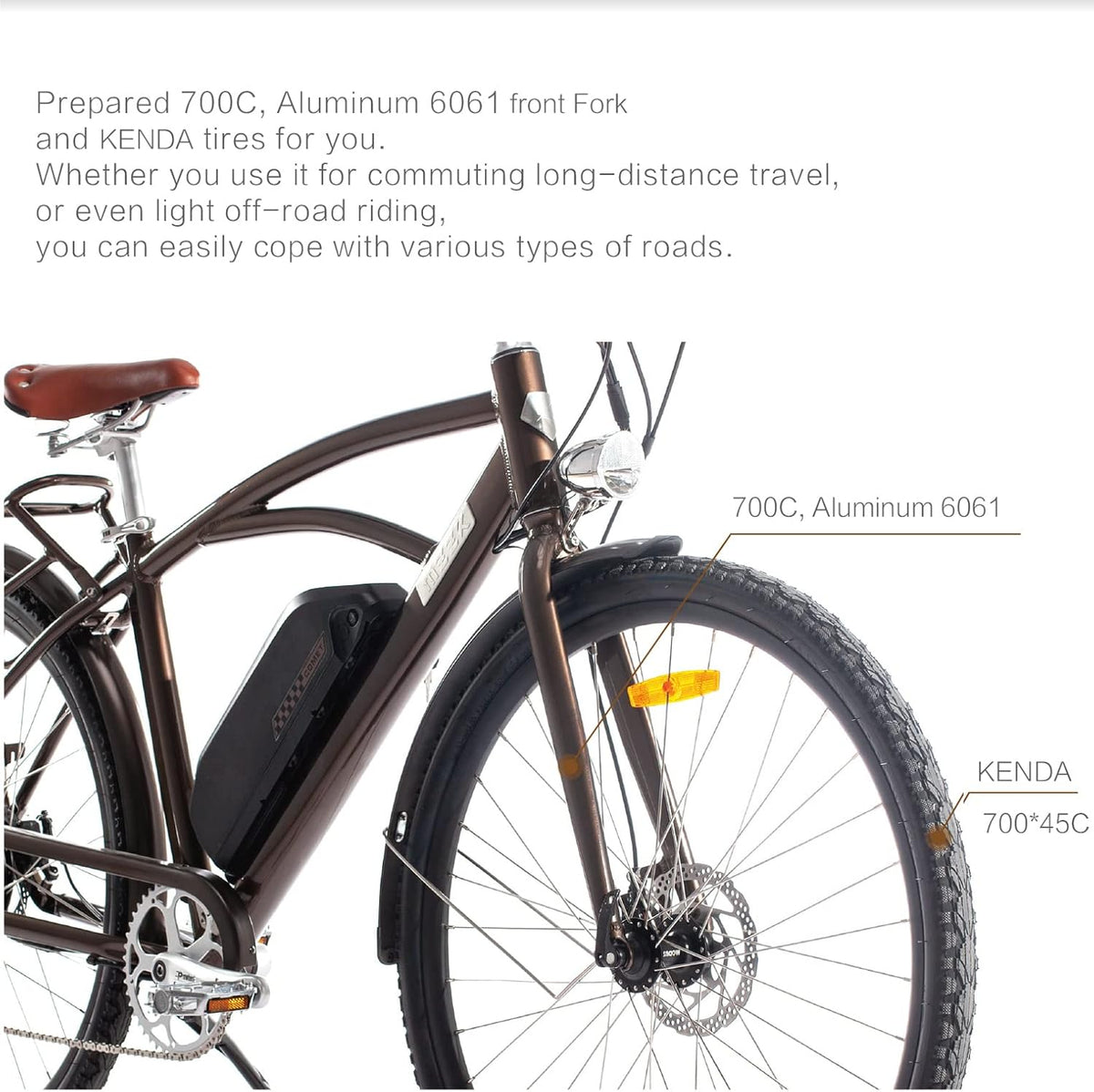 28 500W Electric Bicycle with 48V 12.8Ah Removable Battery E950518